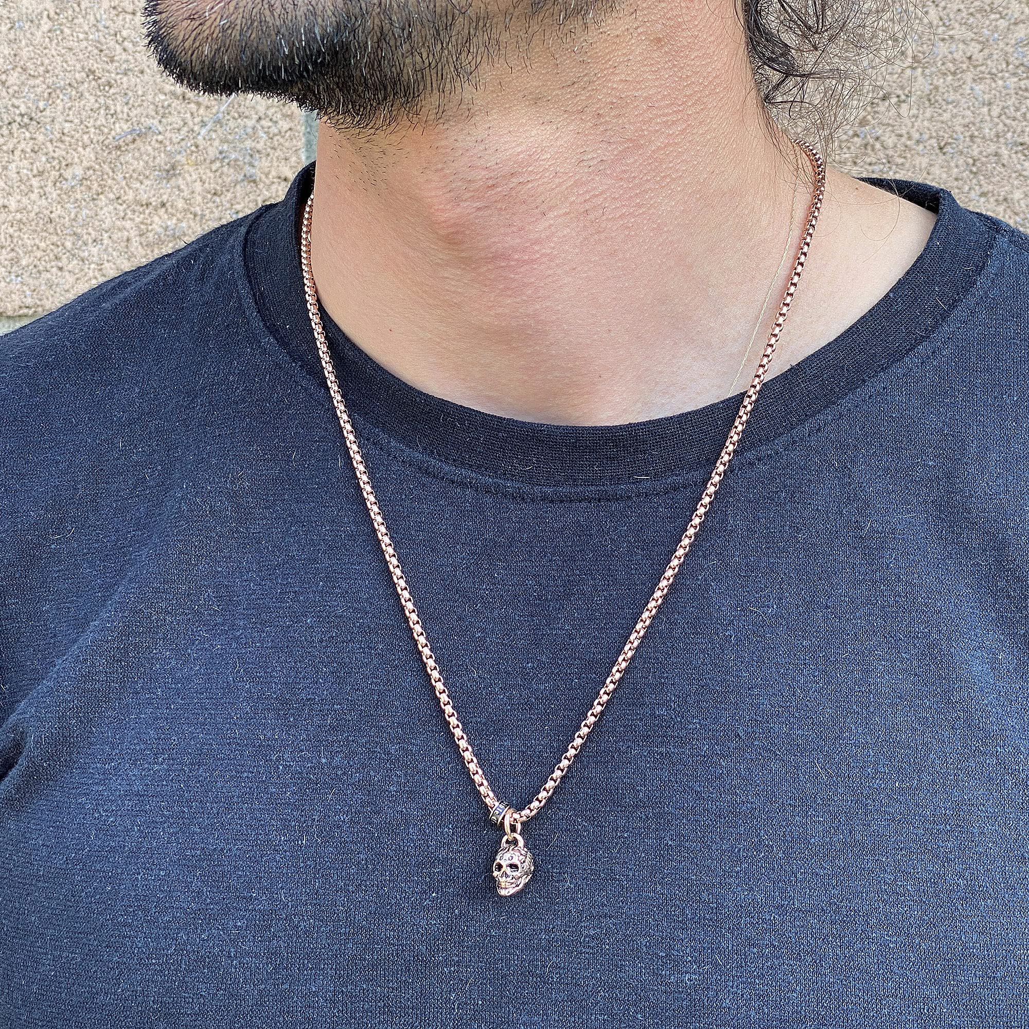 Foto 4 pulgar | Collar Crisol Chapado En Oro Rosa Envejecido Y Pulido - Venta Internacional.