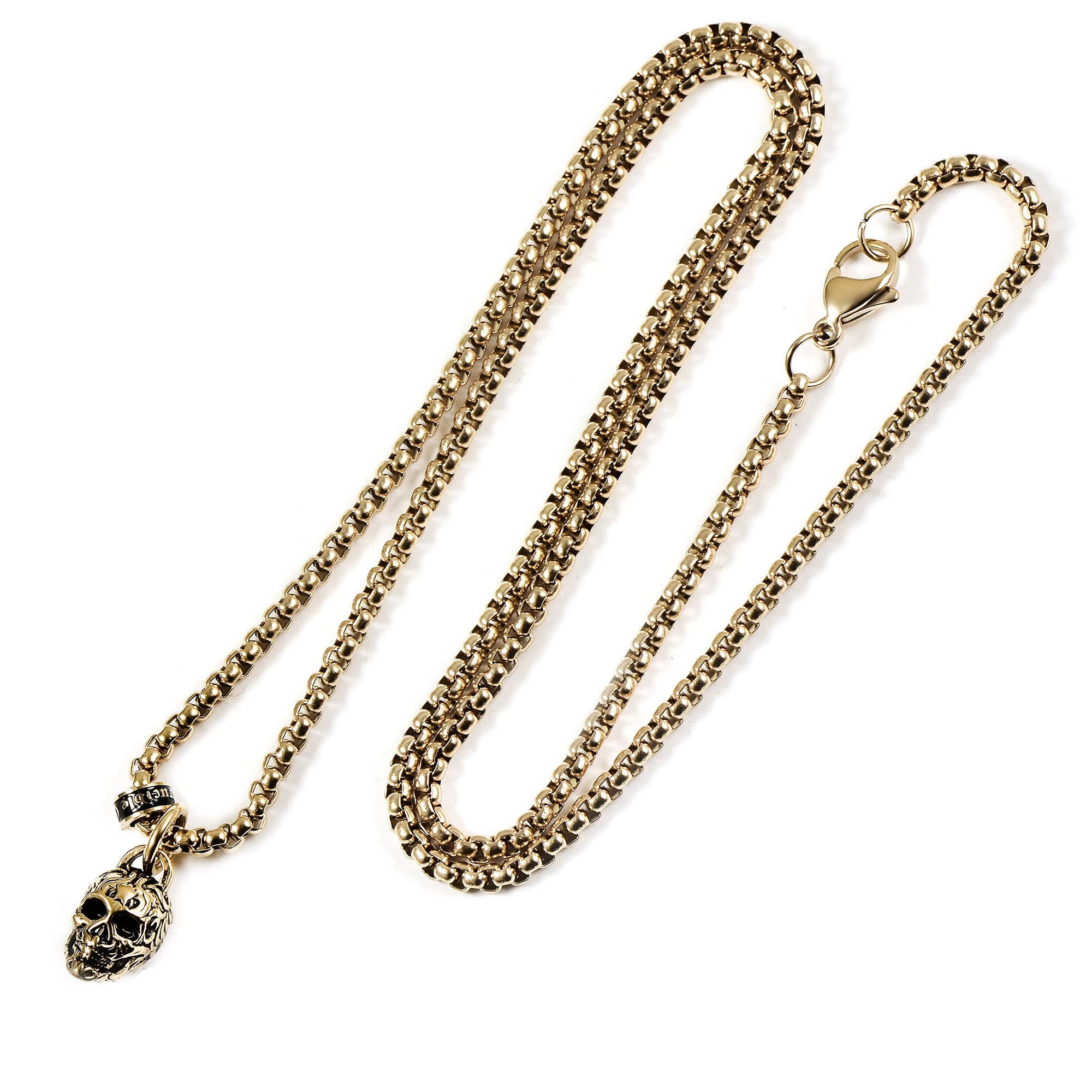 Foto 1 | Collar Crisol De Acero Chapado En Oro Envejecido Y Pulido - Venta Internacional.