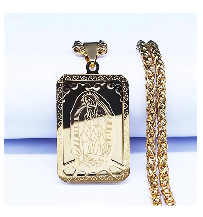 Foto 3 pulgar | Medalla Collar Nuestra Señora De Guadalupe Colgante Religioso Virgen María
