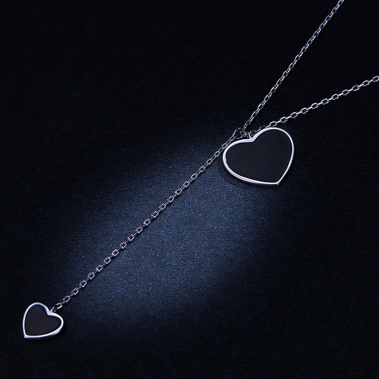 Foto 4 pulgar | Collar Chulada, Corazones De Plata .925 Con Chapa De Platino, Se Pude Mojar