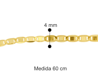 Foto 6 | Cadena Valentina Espejo 3mm X 60cm Chapa De Oro 18k Ch137