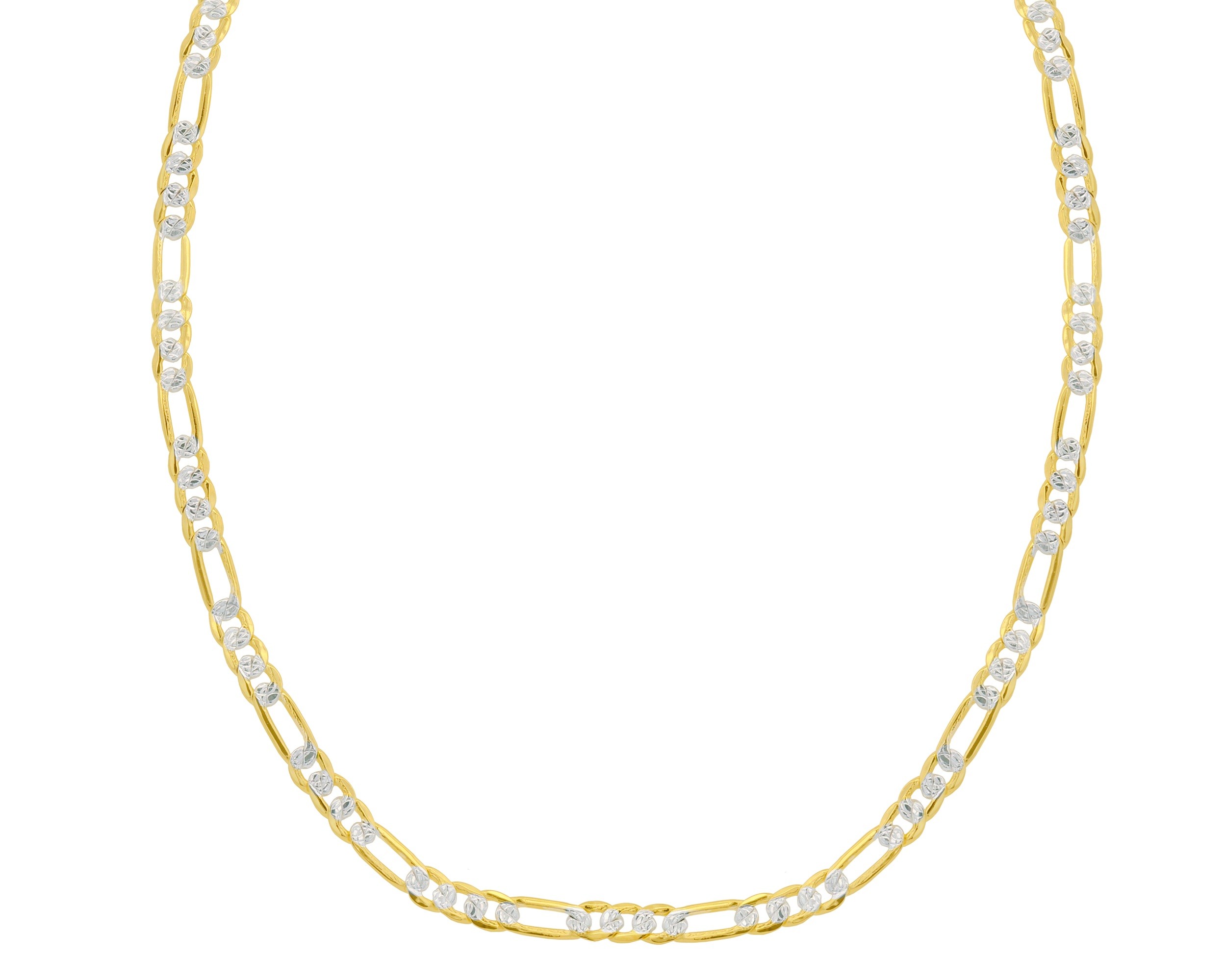 Foto 2 pulgar | Cadena 3x1 Fígaro Bicolor 4mmx 50cm Chapa De Oro 18k Ch134