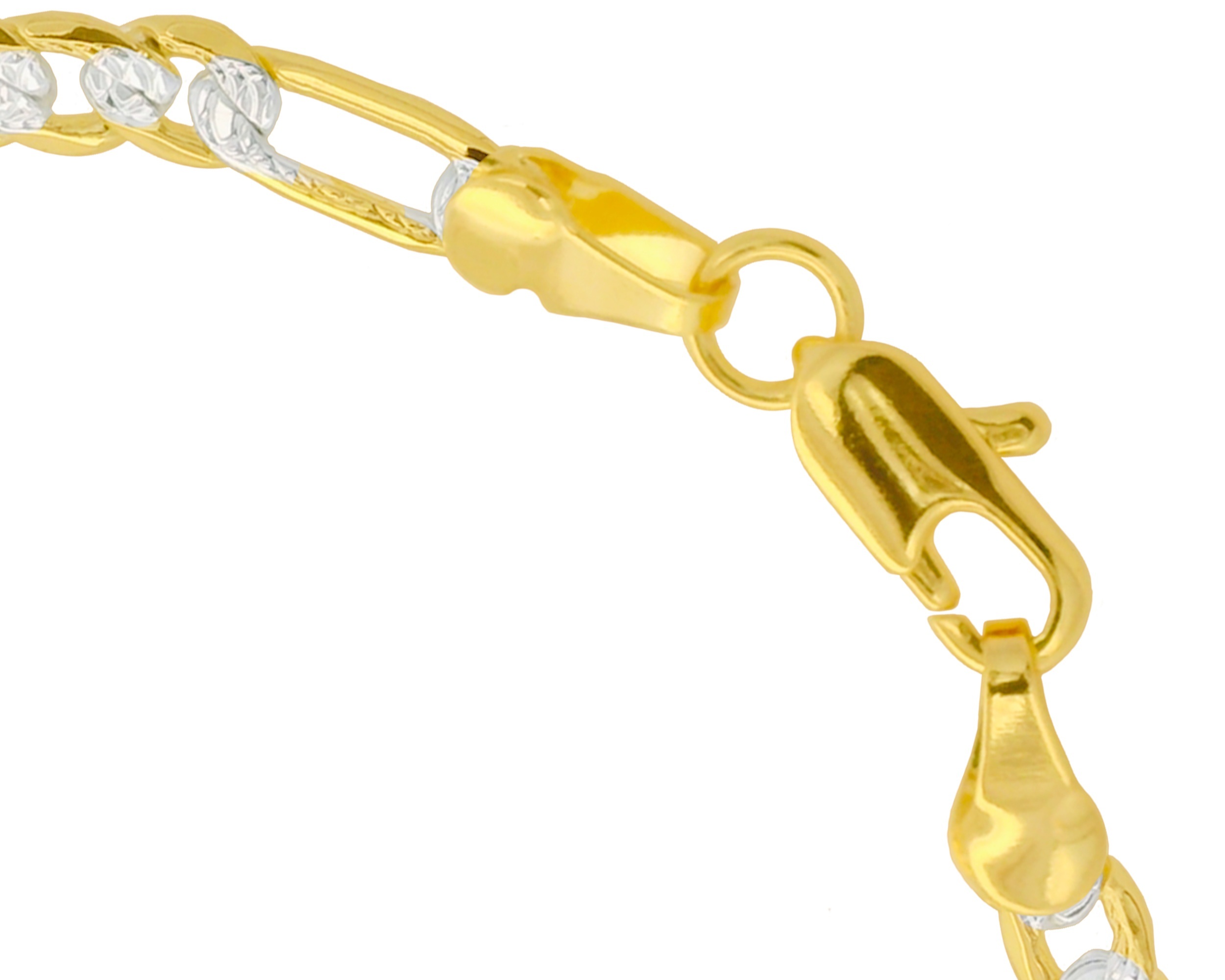Foto 4 pulgar | Cadena 3x1 Fígaro Bicolor 4mmx 50cm Chapa De Oro 18k Ch134
