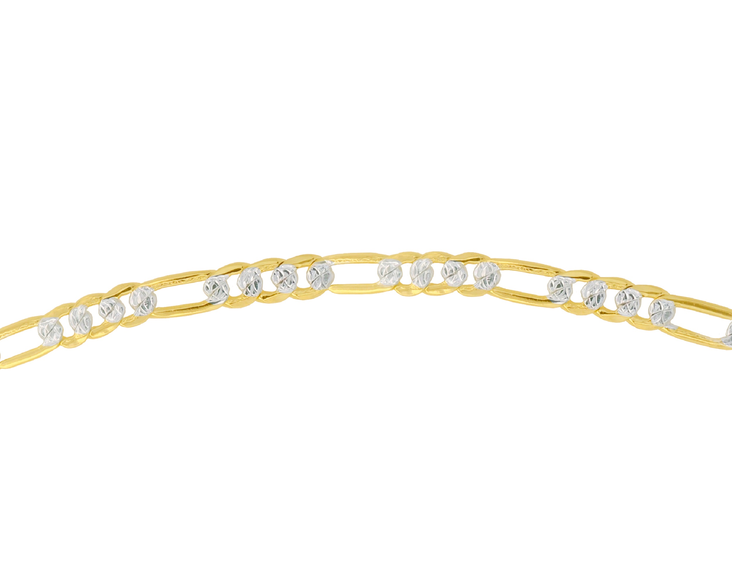 Foto 5 pulgar | Cadena 3x1 Fígaro Bicolor 4mmx 50cm Chapa De Oro 18k Ch134