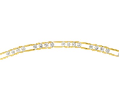 Foto 4 | Cadena 3x1 Fígaro Bicolor 4mmx 50cm Chapa De Oro 18k Ch134