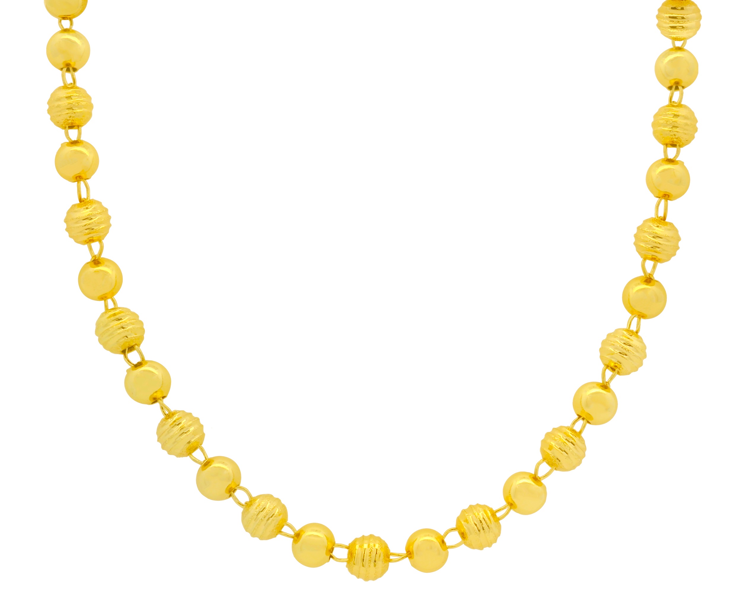 Foto 2 pulgar | Collar Bolitas Amarillas Semi Diamantadas 60cm Chapa De Oro 18k Ch135