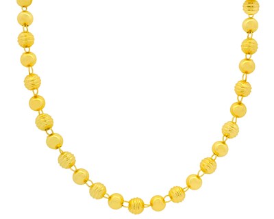 Foto 1 | Collar Bolitas Amarillas Semi Diamantadas 60cm Chapa De Oro 18k Ch135