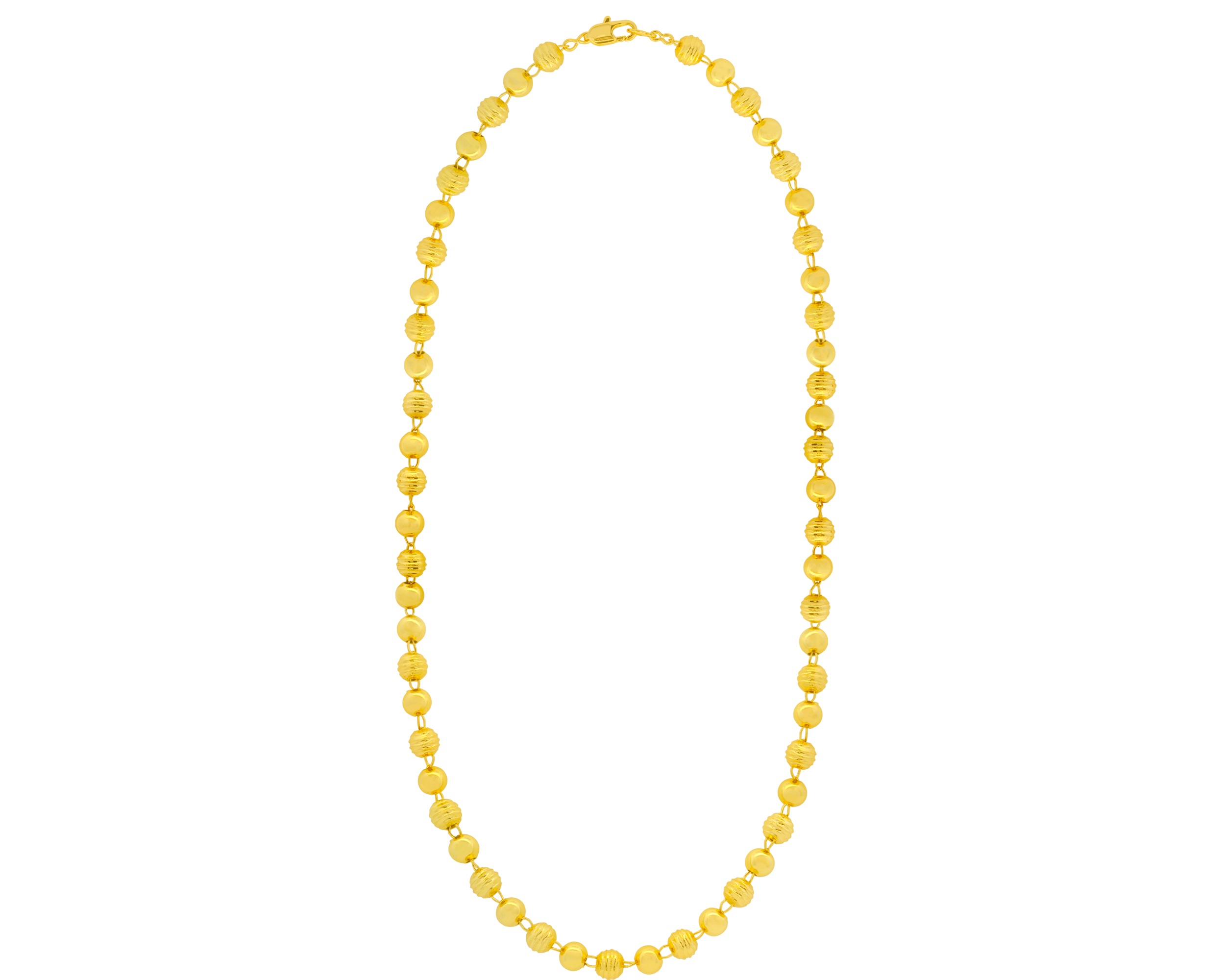 Foto 2 | Collar Bolitas Amarillas Semi Diamantadas 60cm Chapa De Oro 18k Ch135
