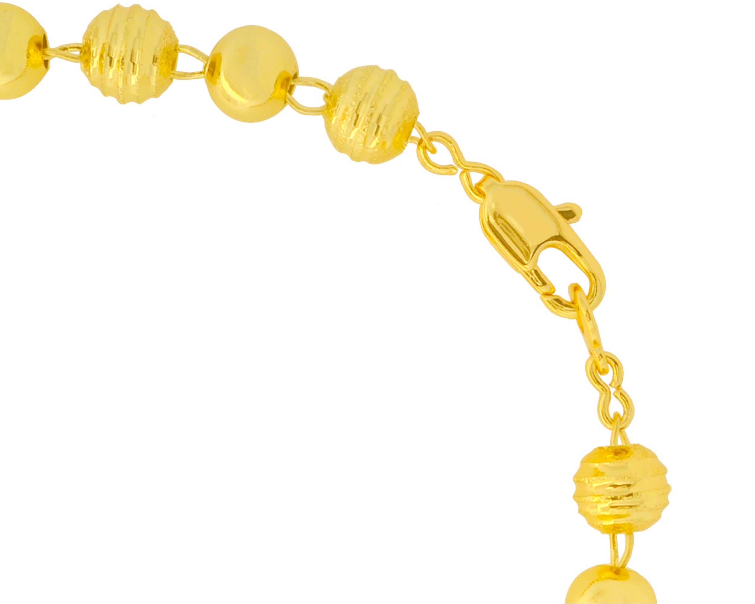 Foto 4 pulgar | Collar Bolitas Amarillas Semi Diamantadas 60cm Chapa De Oro 18k Ch135