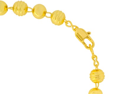 Foto 3 | Collar Bolitas Amarillas Semi Diamantadas 60cm Chapa De Oro 18k Ch135