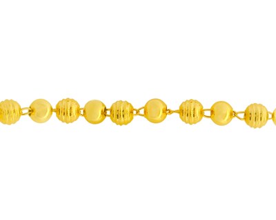 Foto 4 | Collar Bolitas Amarillas Semi Diamantadas 60cm Chapa De Oro 18k Ch135