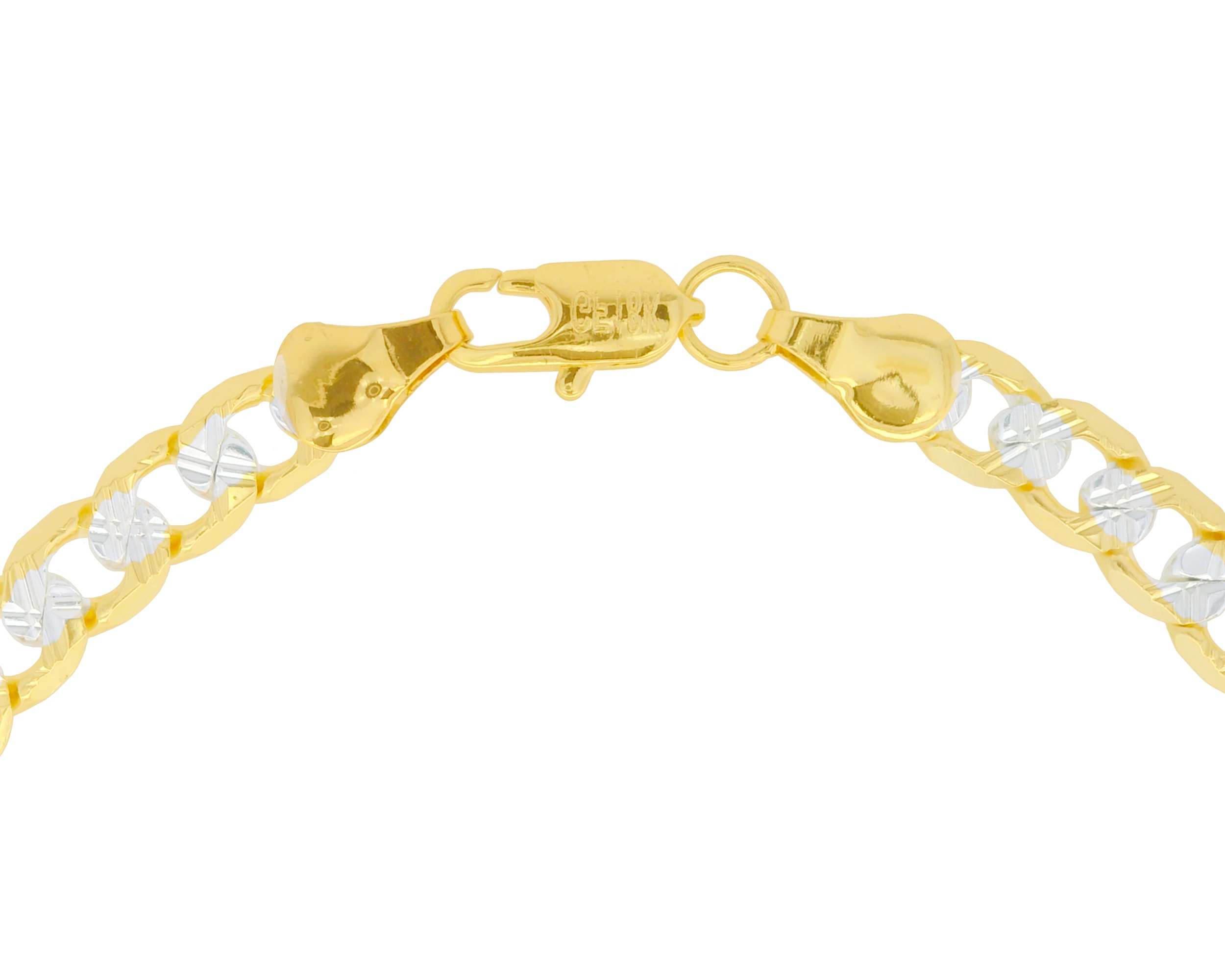 Foto 4 pulgar | Cadena Barbada Bicolor 6mm X 60cm Chapa De Oro 18k Ch139