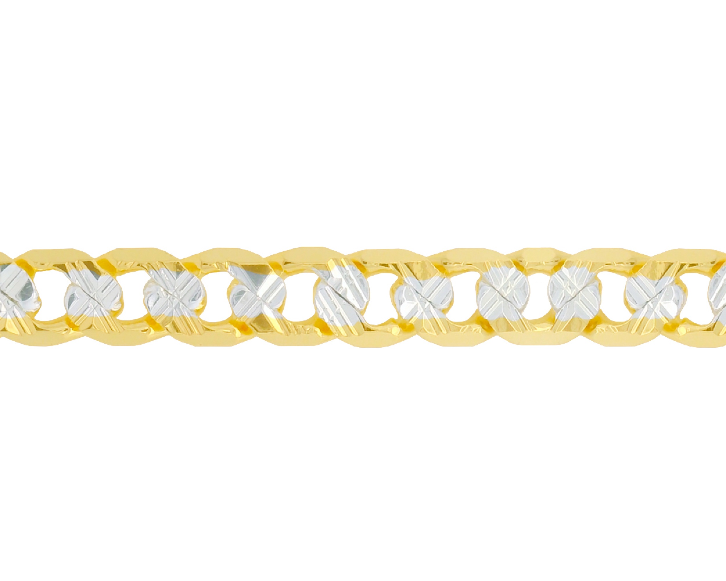 Foto 5 pulgar | Cadena Barbada Bicolor 6mm X 60cm Chapa De Oro 18k Ch139