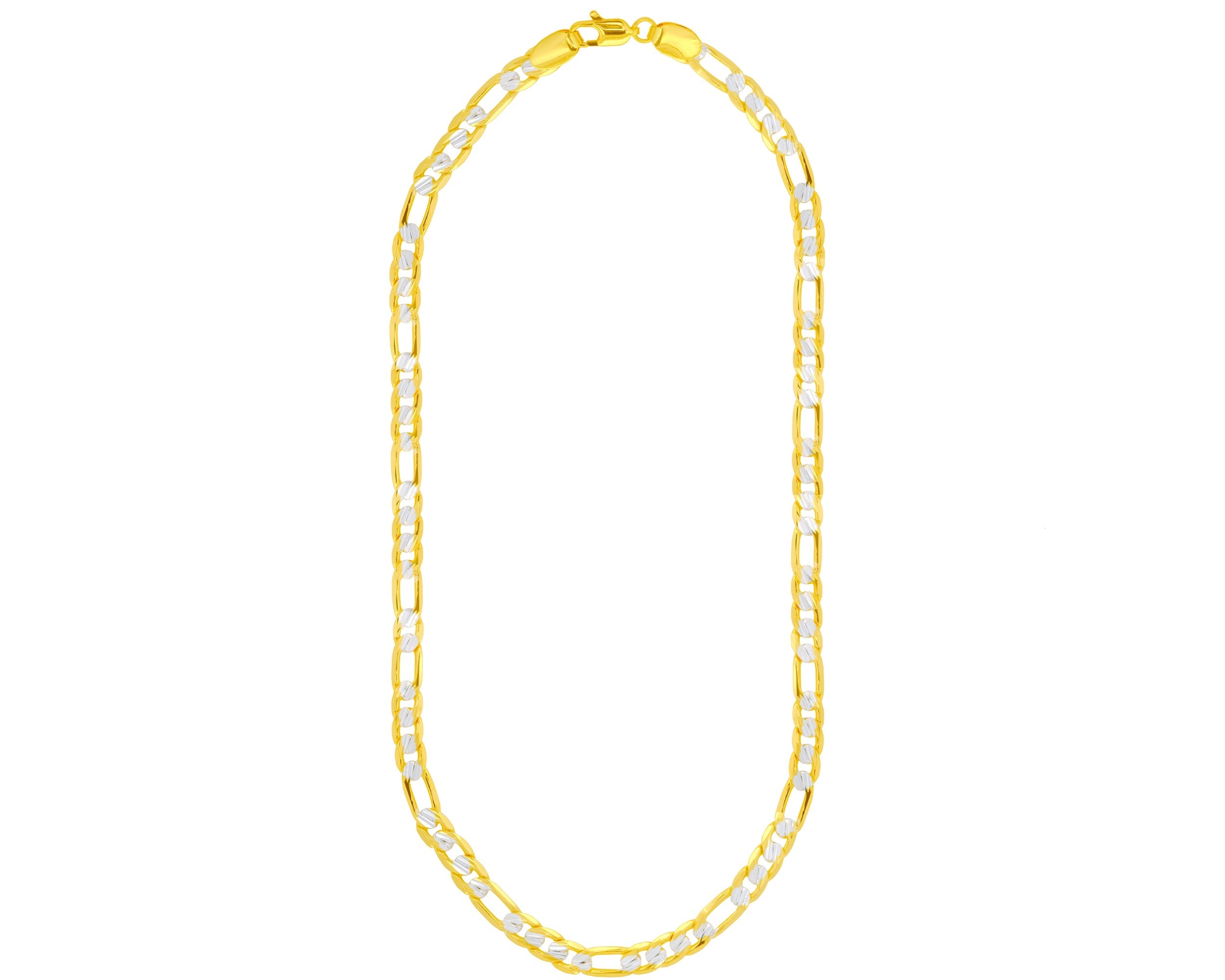 Foto 3 pulgar | Cadena 3x1 Fígaro Bicolor 3x1 6mm X 60cm Chapa De Oro 18k Ch140