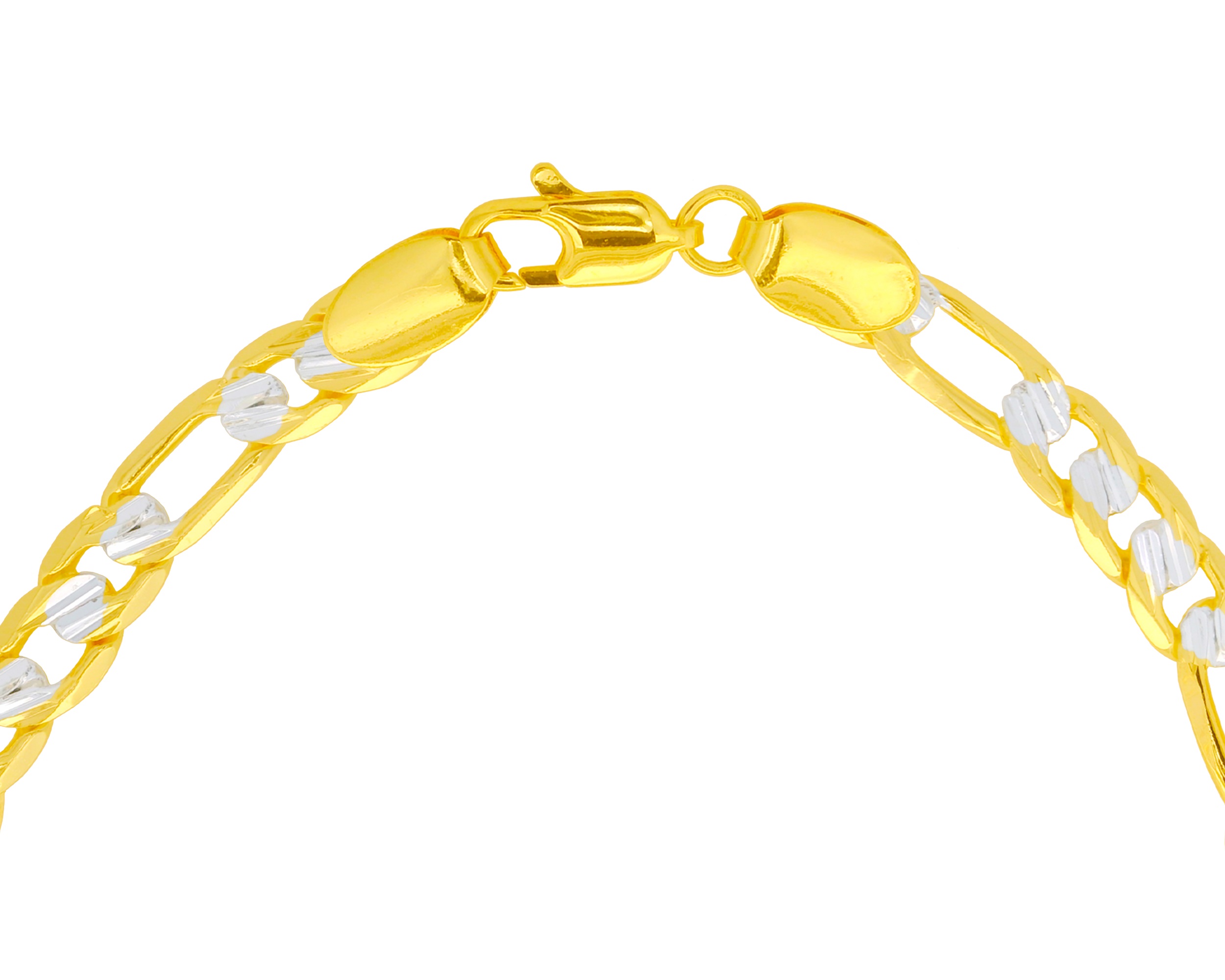 Foto 4 pulgar | Cadena 3x1 Fígaro Bicolor 3x1 6mm X 60cm Chapa De Oro 18k Ch140