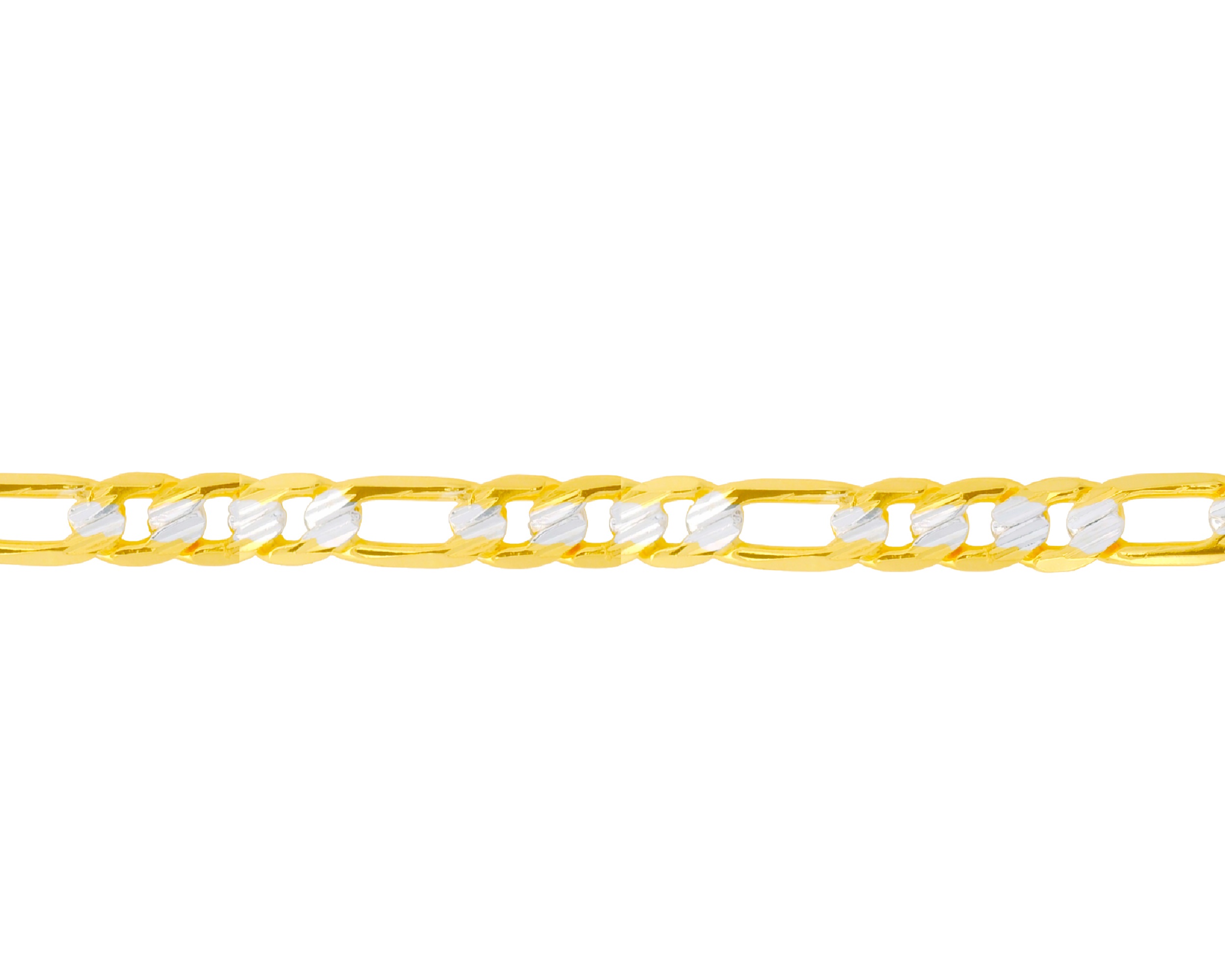 Foto 5 pulgar | Cadena 3x1 Fígaro Bicolor 3x1 6mm X 60cm Chapa De Oro 18k Ch140