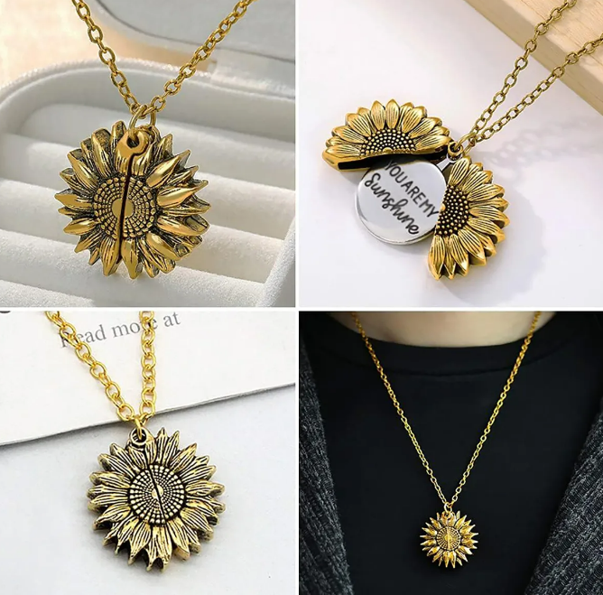 Foto 2 | Xtellar Eterno Girasol Joyería Set Con Collar De Girasol Y Anillo En Caja De Regalo
