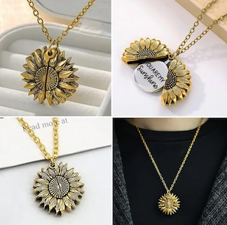 Foto 2 | Xtellar Eterno Girasol Joyería Set Con Collar De Girasol Y Anillo En Caja De Regalo