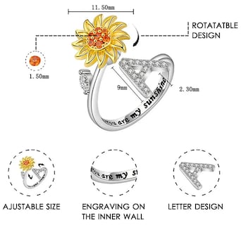 Foto 4 | Xtellar Eterno Girasol Joyería Set Con Collar De Girasol Y Anillo En Caja De Regalo