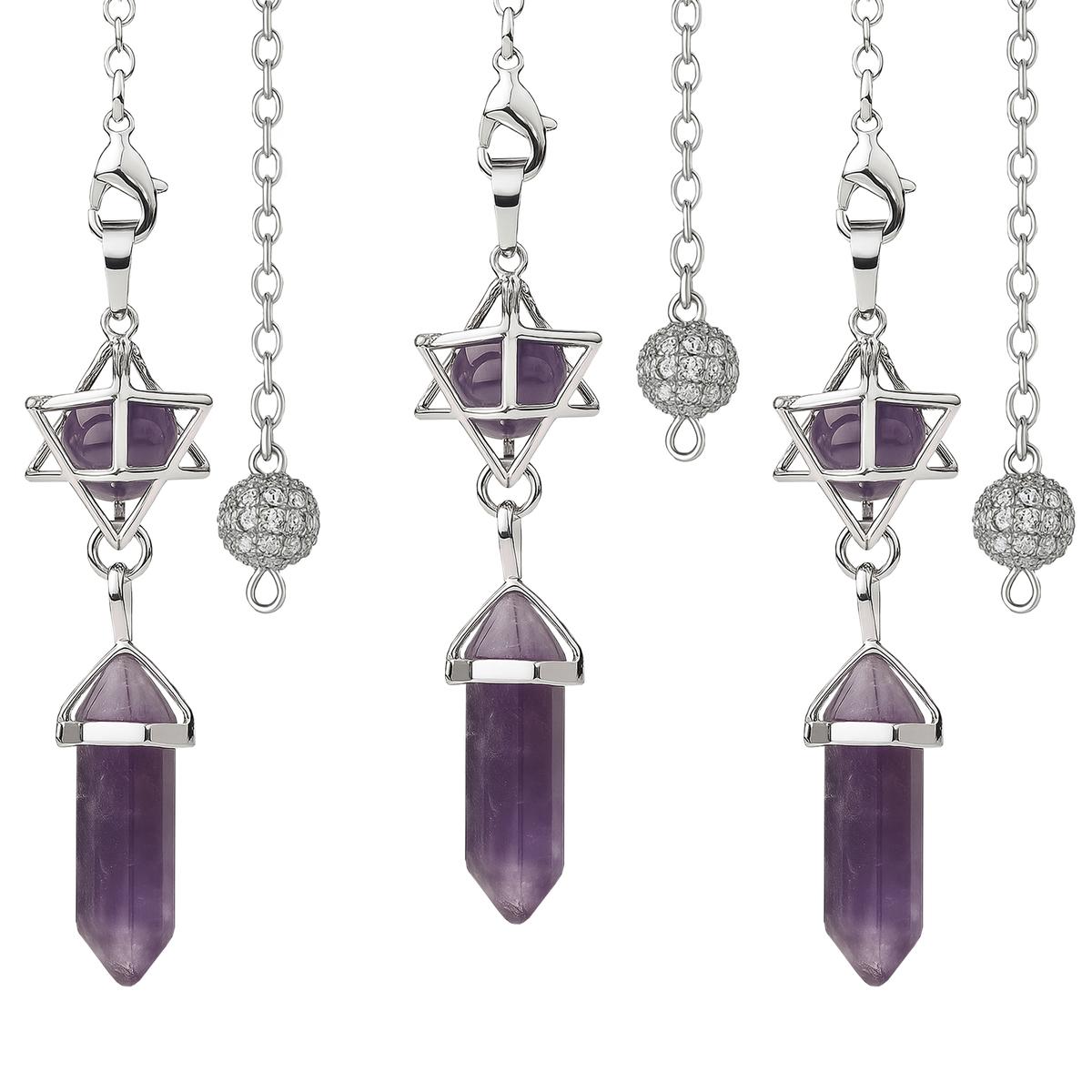 Foto 1 | Péndulo De Cuarzo Morado Ventdepot Mxhul-003 3 Piezas Morado