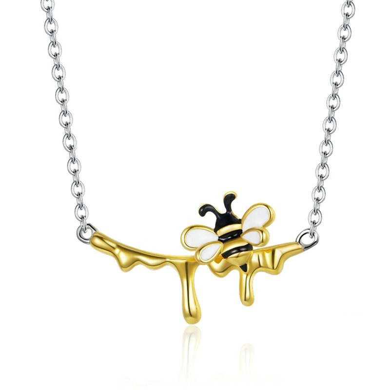 Foto 1 | Collar Chulada  Miel Y Abeja De Plata .925 Con Chapa De Platino Que Lo Hace Resistente Al Agua Y Químicos
