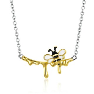 Foto 1 | Collar Chulada Miel Y Abeja De Plata .925 Con Chapa De Platino Que Lo Hace Resistente Al Agua Y Químicos