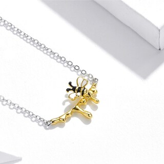 Foto 4 | Collar Chulada Miel Y Abeja De Plata .925 Con Chapa De Platino Que Lo Hace Resistente Al Agua Y Químicos