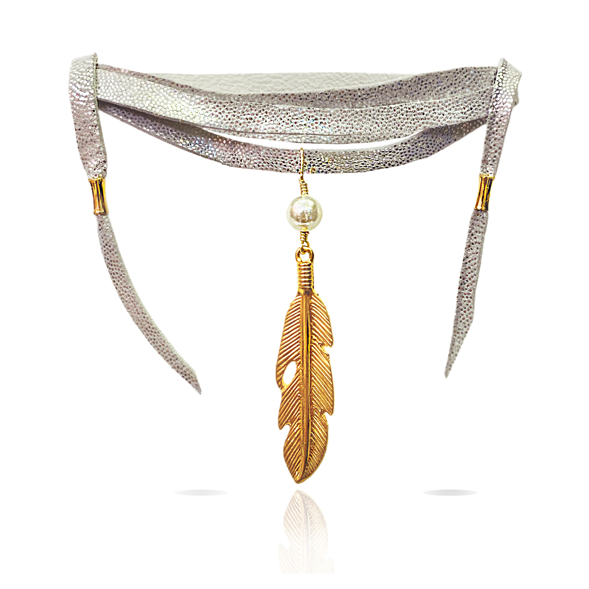 Foto 1 | Gargantilla Vangania Plata Regalo Para Mujer Collar De Cuero