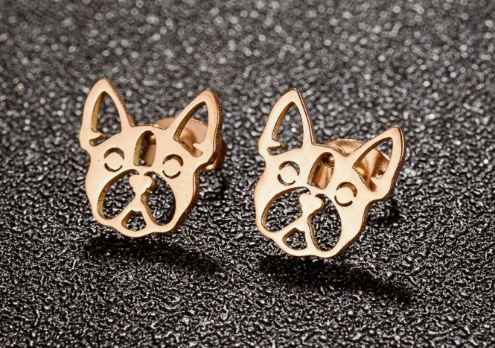 Foto 2 | Pendientes Shein E174 Gold Frenchie Para Venta Al Por Mayor - Venta Internacional.