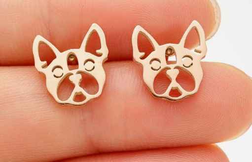 Foto 4 pulgar | Pendientes Shein E174 Gold Frenchie Para Venta Al Por Mayor - Venta Internacional.