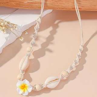 Foto 4 | Collar Huasai Shell Para Mujer Con Forma De Estrella De Mar En Capas Concha Blanca - Venta Internacional.
