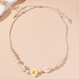 Foto 5 | Collar Huasai Shell Para Mujer Con Forma De Estrella De Mar En Capas Concha Blanca - Venta Internacional.