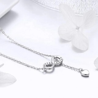 Foto 4 | Collar Chulada Infinito Corazón De Plata .925 Con Chapa De Platino Resistente A Perfume Y Agua