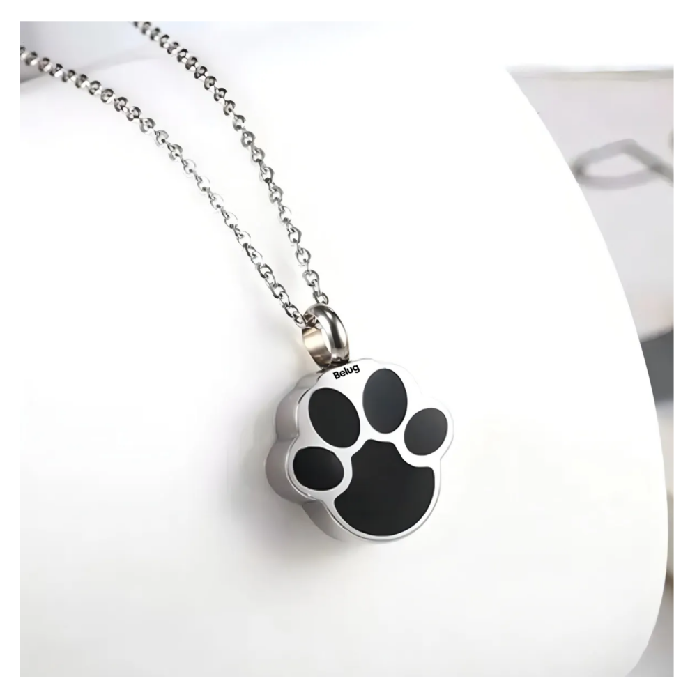 Foto 4 pulgar | Collar Cortes Urna Relicario Cenizas Belug  Plata Negro