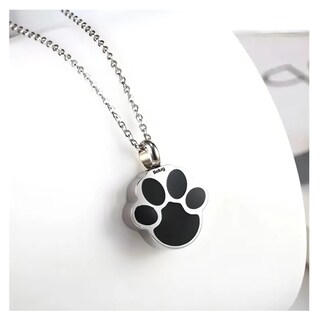 Foto 3 | Collar Cortes Urna Relicario Cenizas Belug Plata Negro