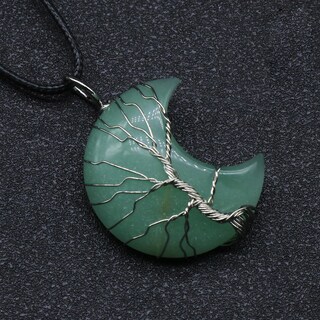 Foto 2 | Colgante Huoguo Con Luna De Aventurina Verde Amatista - Venta Internacional.