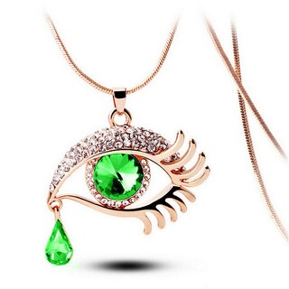 Foto 2 | Collar Huoguo Fashion Con Colgante En Forma De Lágrima De Cristal Con Forma De Ojo Mágico - Venta Internacional.