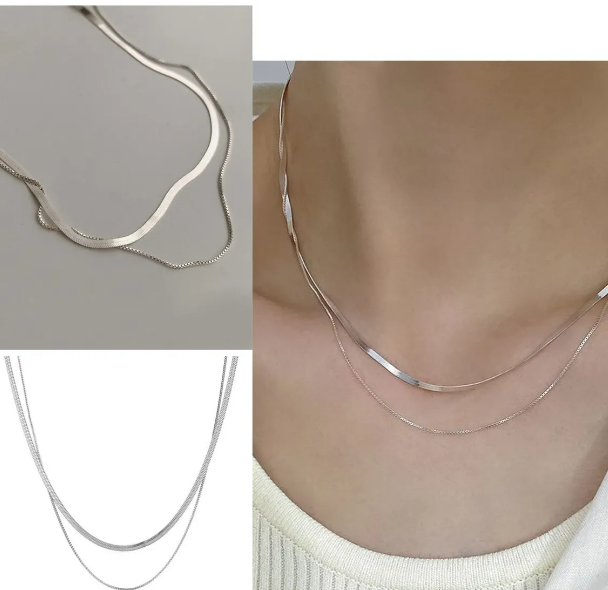 Foto 3 pulgar | Collar De Elegancia Multicapa Xtellar En  Plata Para Mujer