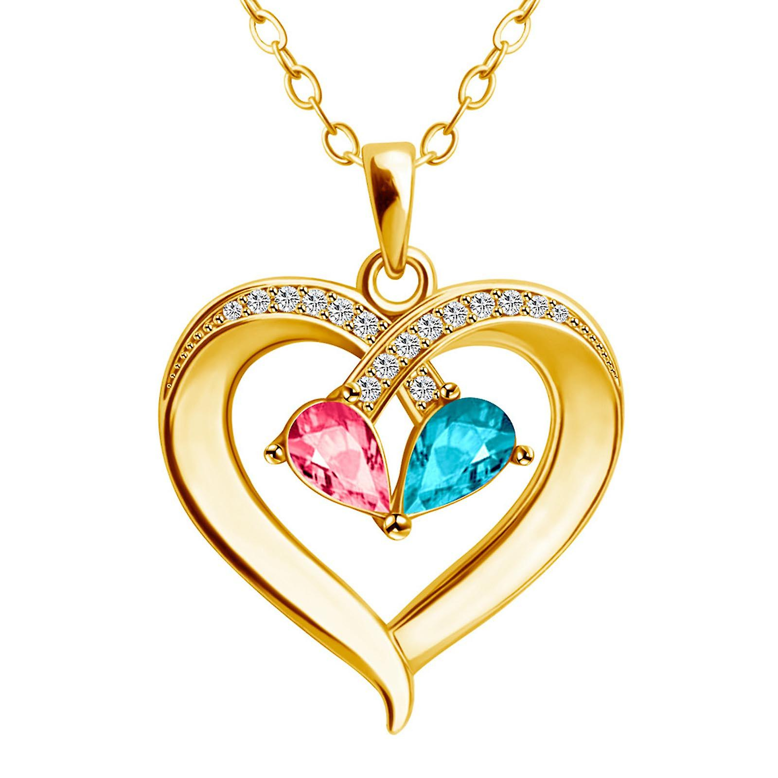 Foto 1 | Collar Huoguo 2021 En Forma De Gota De Agua Bicolor Con Colgante En Forma De Corazón - Venta Internacional.
