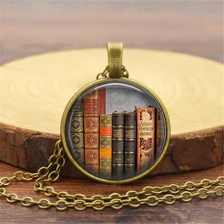 Foto 3 | Collar Huoguo Vintage Library And Books Time Fashion Silver - Venta Internacional.