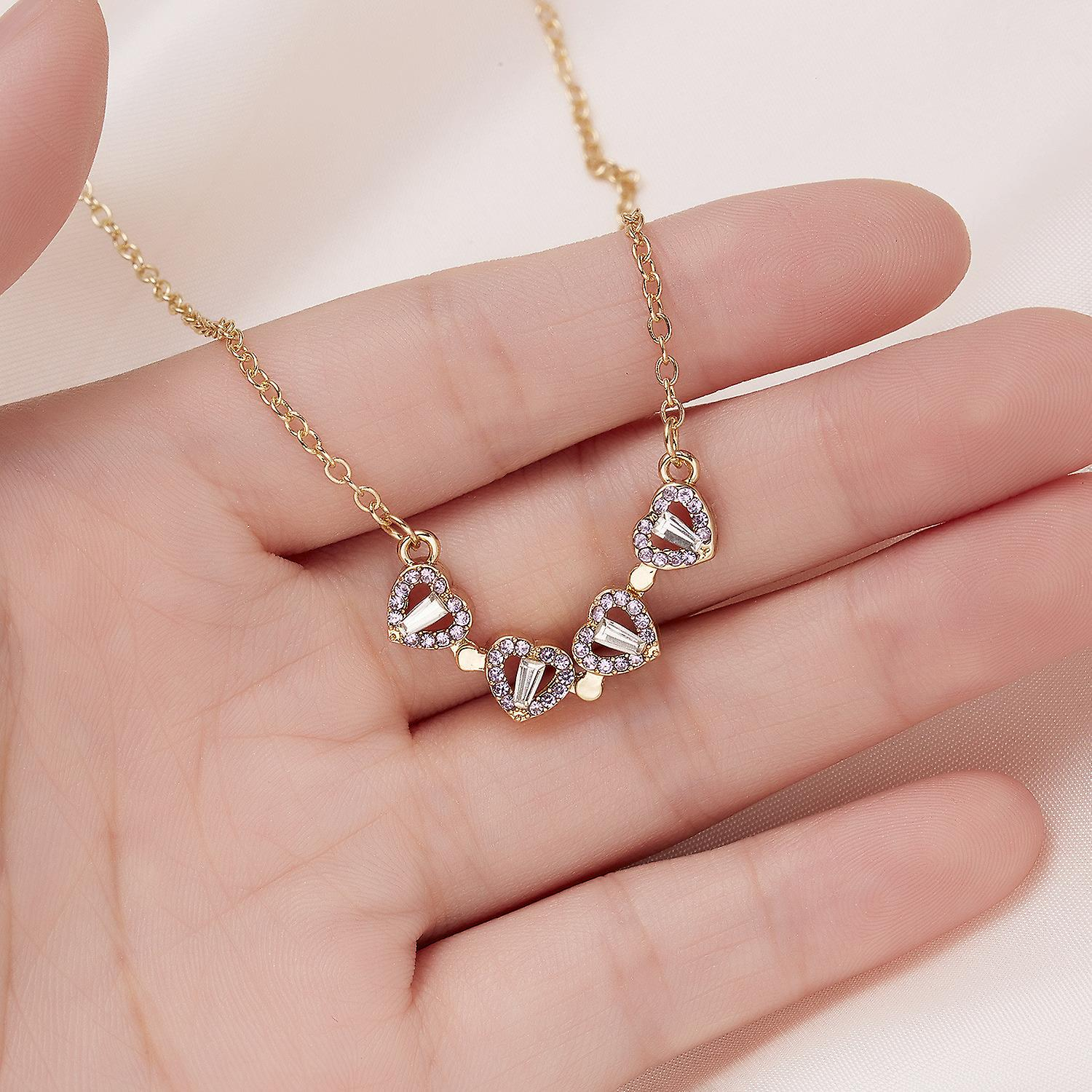 Foto 4 pulgar | Collar Huoguo Unique Love En Forma De Corazón Plegable Para Dos Prendas - Venta Internacional.