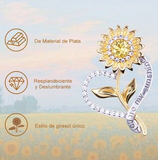 Foto 2 | Collar De Plata 925 Xtellar Con Dije De Girasol - Elegante Joyería Para Mujer