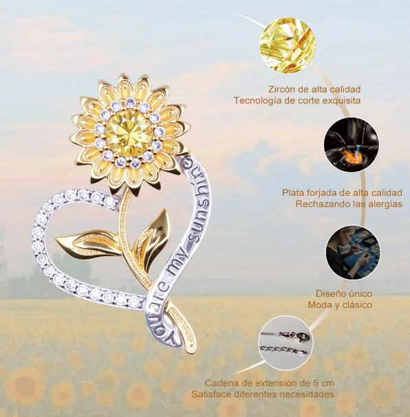 Foto 4 pulgar | Collar De Plata 925 Xtellar Con Dije De Girasol - Elegante Joyería Para Mujer