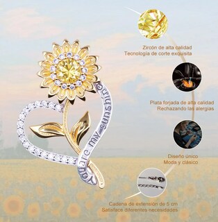 Foto 3 | Collar De Plata 925 Xtellar Con Dije De Girasol - Elegante Joyería Para Mujer