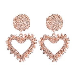 Foto 1 | Pendientes Huoguo De Aleación De Aluminio Con Estampado De Corazón Geométrico - Venta Internacional.