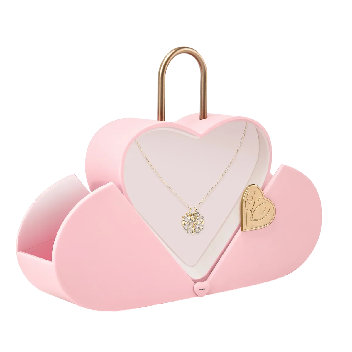 Foto 1 | Collar Belug  Dama Corazón Y Trébol Mujer 18k Oro De Caja De Regalo Rosa