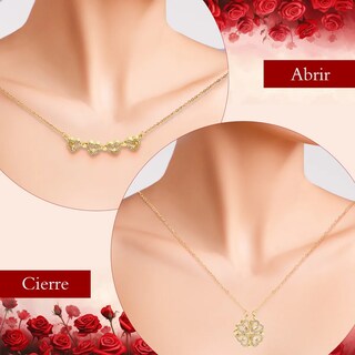 Foto 4 | Collar Belug Dama Corazón Y Trébol Mujer 18k Oro De Caja De Regalo Rojo