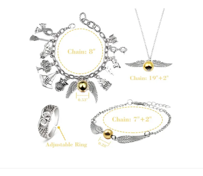 Foto 3 pulgar | Juego De De Joyas De Harry Potter Collar+pulsera