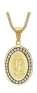 Foto 1 | Collar De Medalla Virgen De Guadalupe Xtellar En Acero Inoxidable Con Baño De Oro