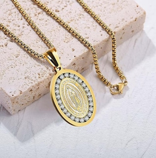 Foto 2 | Collar De Medalla Virgen De Guadalupe Xtellar En Acero Inoxidable Con Baño De Oro